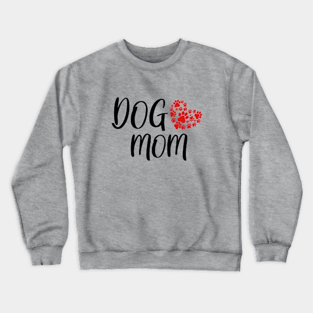 Dog mom, fur mom, gifts for dog lover mother, heart love paw prints Crewneck Sweatshirt by SerenityByAlex